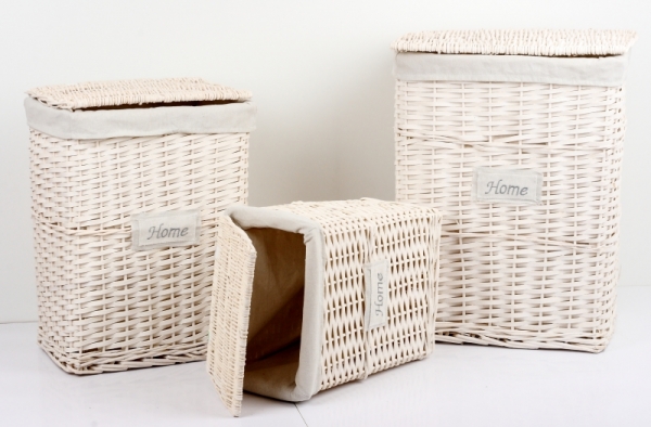 Koš na prádlo bílý HOME 45x35x58cm