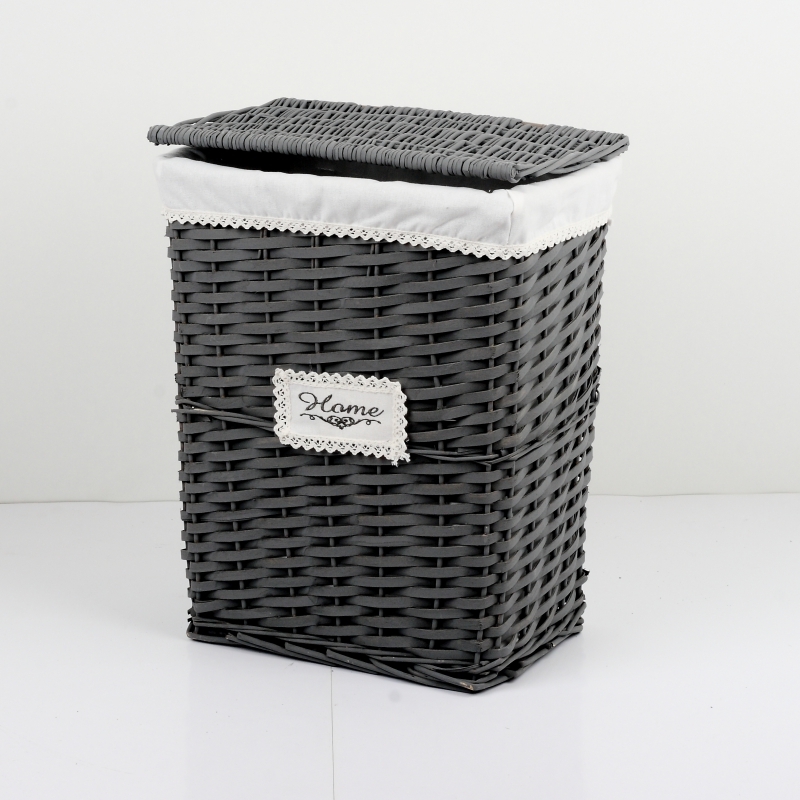 Koš na prádlo proutěný tmavý HOME 50x39x28cm