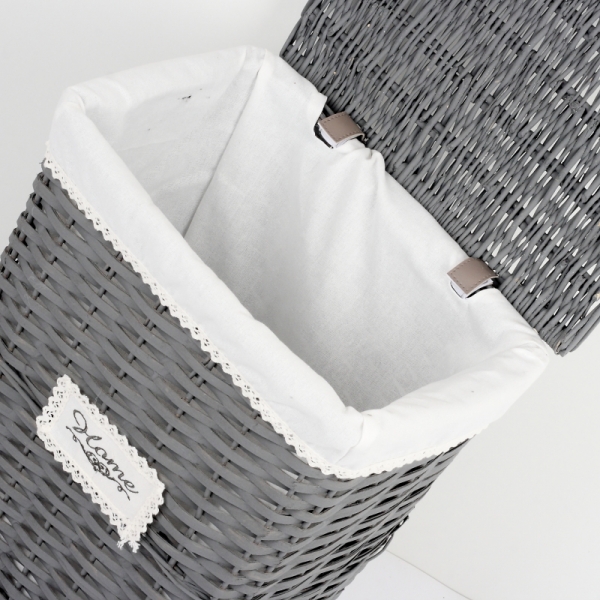 Koš na prádlo proutěný tmavý HOME 50x39x28cm