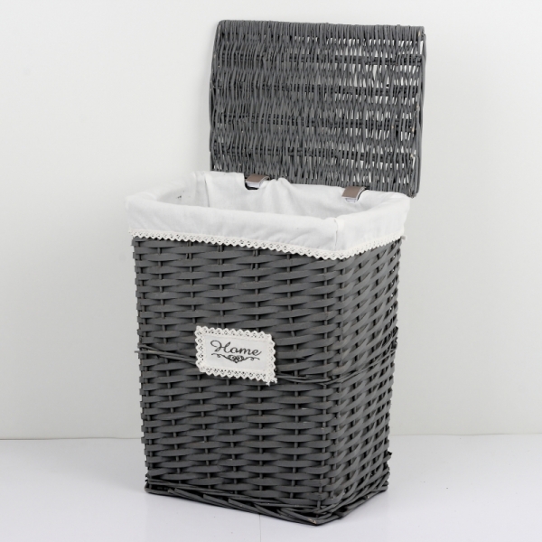 Koš na prádlo proutěný tmavý HOME 50x39x28cm
