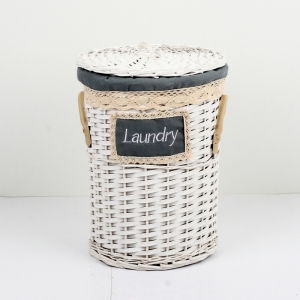 Koš na prádlo s koženými poutky malý 