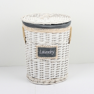 Koš na prádlo s koženými poutky střední 47cm