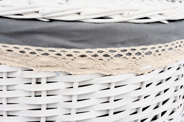 Koš na prádlo s koženými poutky střední 47cm