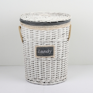 Koš na prádlo s koženými poutky velký 55cm