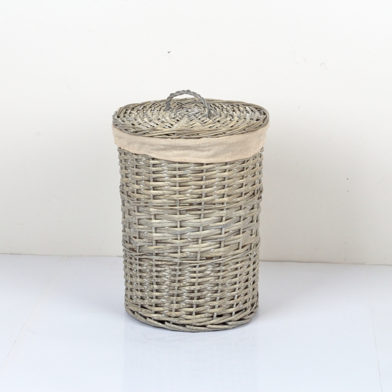 Koš na prádlo s látkovým potahem a víkem 31x43cm