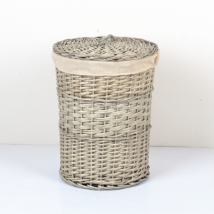 Koš na prádlo s látkovým potahem a víkem 38x49cm