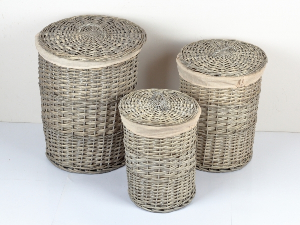 Koš na prádlo s látkovým potahem a víkem 38x49cm