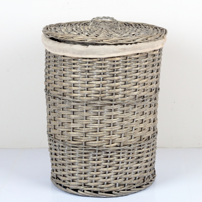 Koš na prádlo s látkovým potahem a víkem 47x56cm