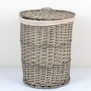 Koš na prádlo s látkovým potahem a víkem 47x56cm