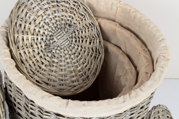 Koš na prádlo s látkovým potahem a víkem 47x56cm