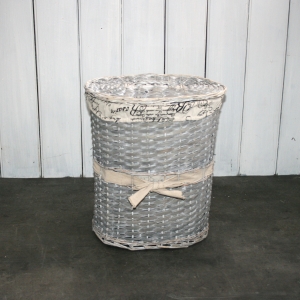 Koš na prádlo šedé proutí 37x32x22cm