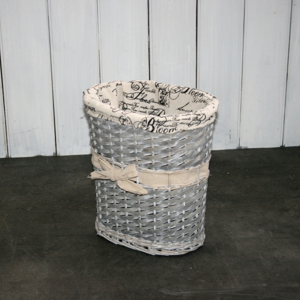 Koš na prádlo šedé proutí 37x32x22cm