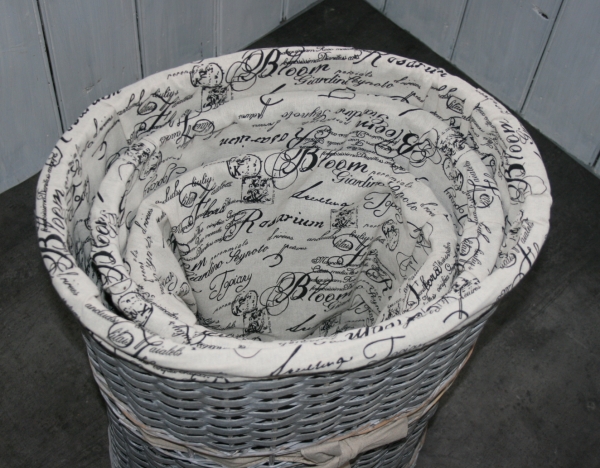 Koš na prádlo šedé proutí 37x32x22cm