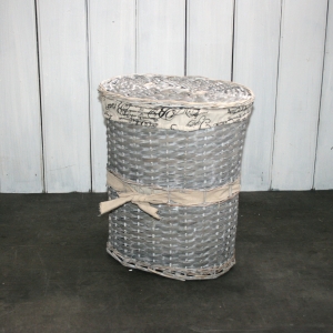 Koš na prádlo šedé proutí 48x41x26cm