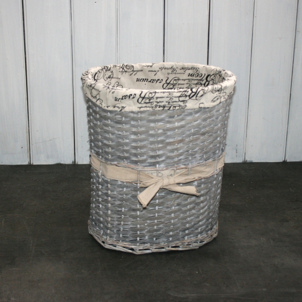 Koš na prádlo šedé proutí 48x41x26cm