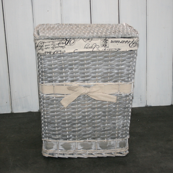 Koš na prádlo šedé proutí 53x40x43cm