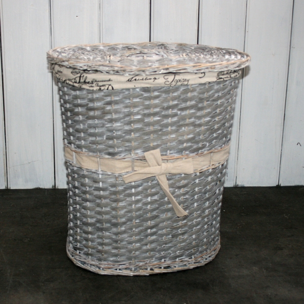 Koš na prádlo šedé proutí 55x45x33cm 