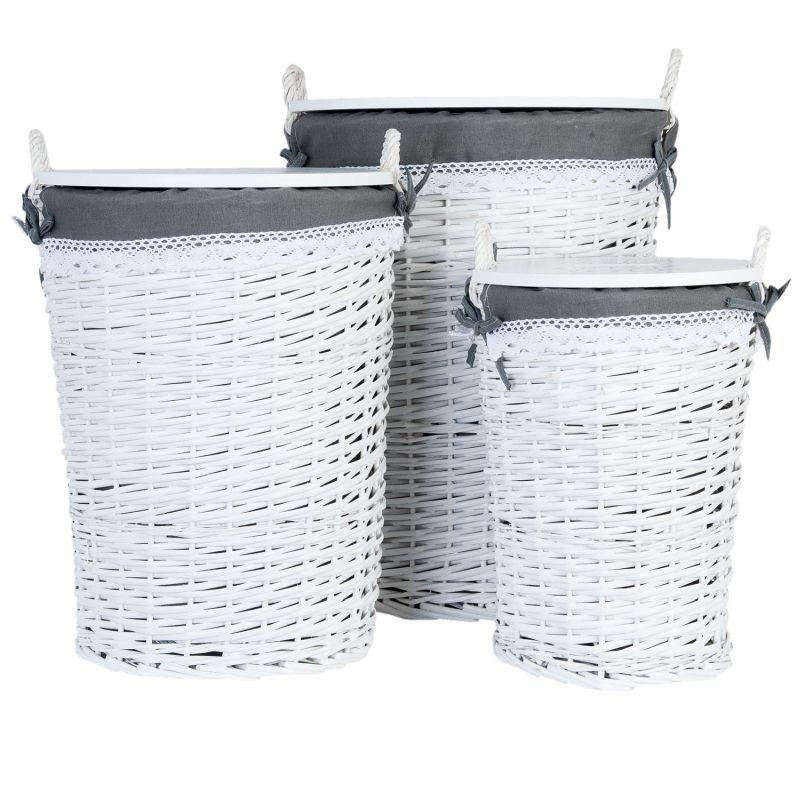 Koš na špinavé prádlo  CELÁ SADA 3 KUSŮ s víkem - vyřazeno