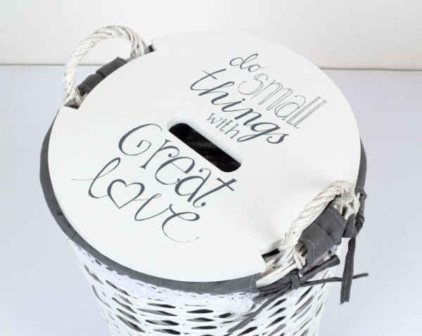 Koš na špinavé prádlo s látkovým potahem 31x41cm