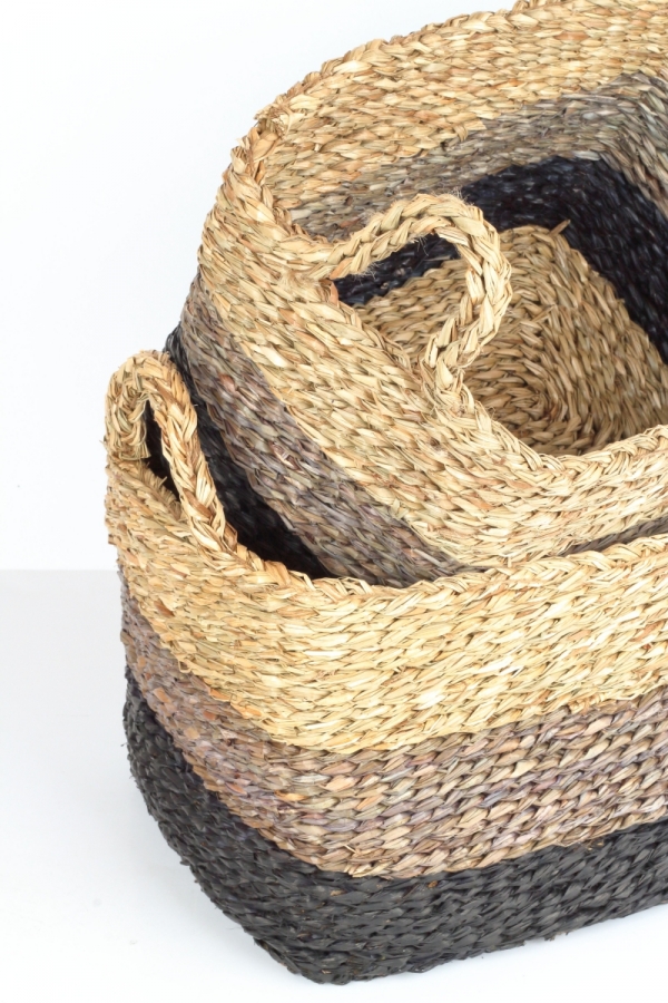 Koš z mořské trávy 23x33x23cm