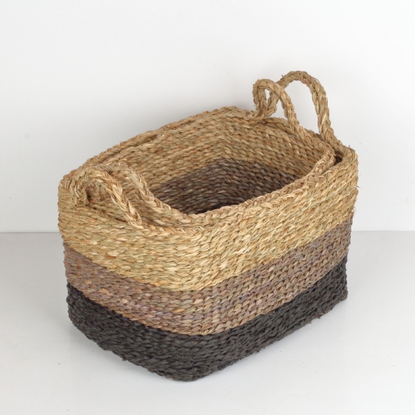 Koš z mořské trávy 23x33x23cm