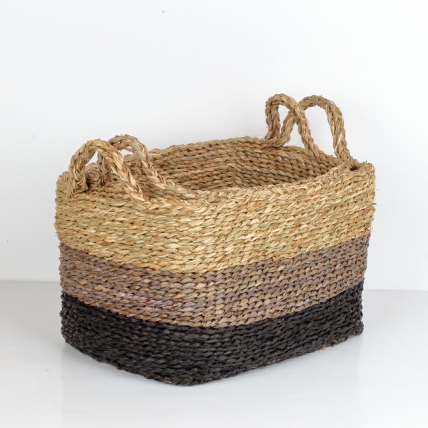 Koš z mořské trávy 23x33x23cm