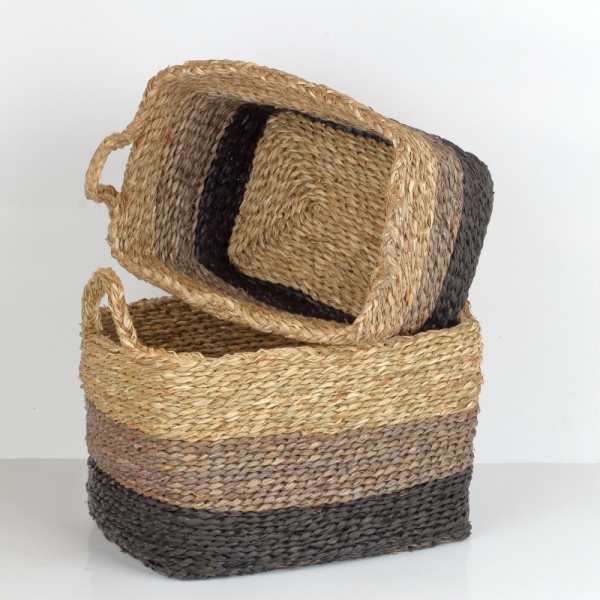 Koš z mořské trávy 23x33x23cm