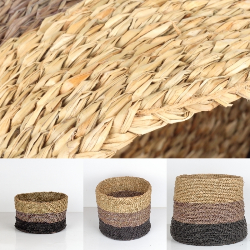 Koš z mořské trávy kulatý malý 27×16×27cm