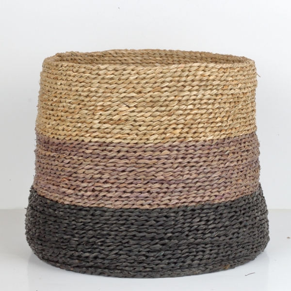 Koš z mořské trávy kulatý velký 42×34×42cm
