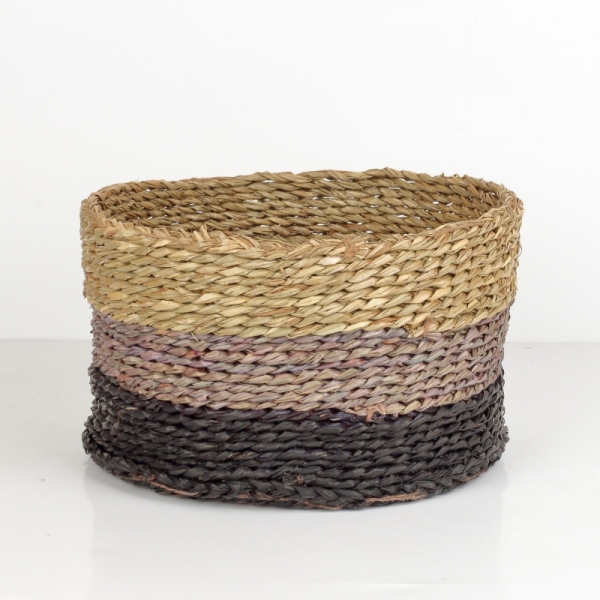 Koš z mořské trávy kulatý velký 42×34×42cm
