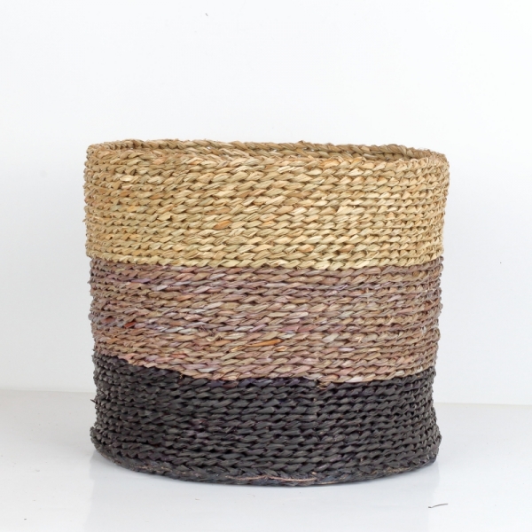 Koš z mořské trávy kulatý velký 42×34×42cm