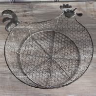 Košíček na vajíčka slepice šedý velký 30,5cm