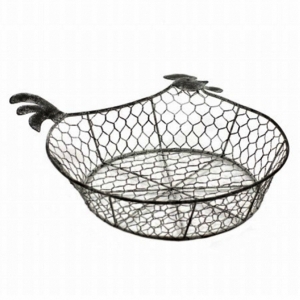 Košíček slepice šedý střední 22x22x4,5cm