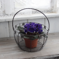 Košík drátěný antik 4122