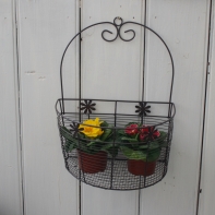 Košík drátěný antik. sada dvou košíků