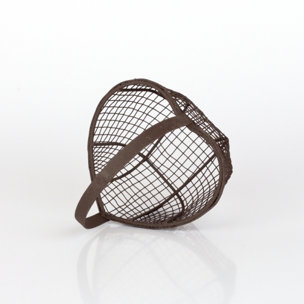 Košík drátěný antik srdce 2ks