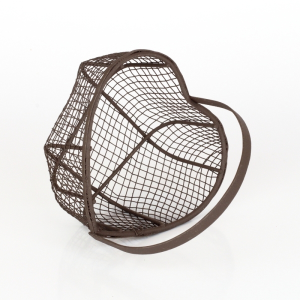 Košík drátěný antik srdce 2ks