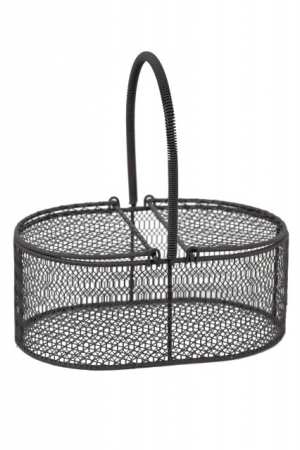 Košík drátěný tmavý 17x12x18cm
