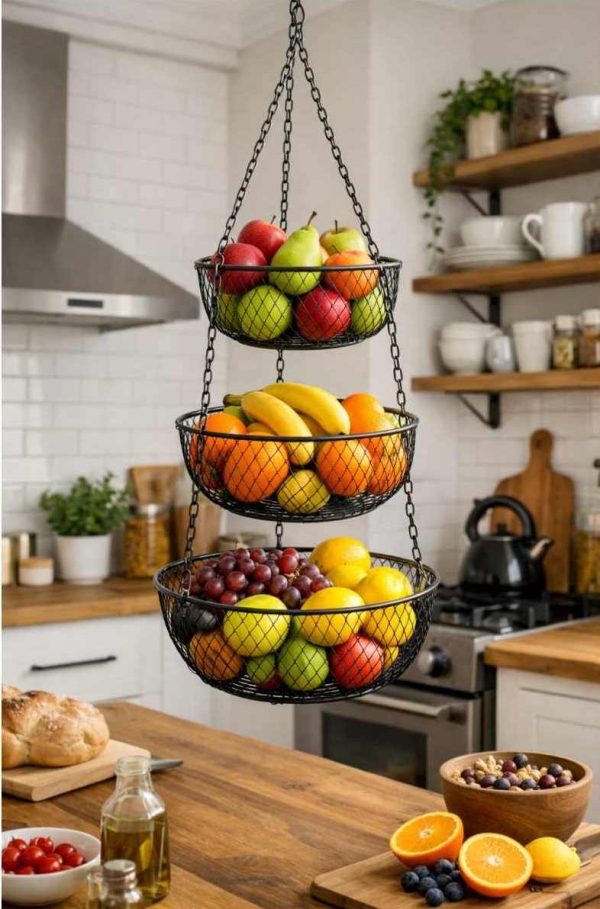 Košík na ovoce na řetízku pr. 40,5cm