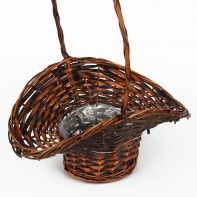 Košík proutěný hnědý 34x26x42cm