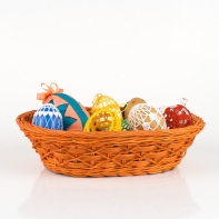 Košík proutěný oranžový 27x19x8cm