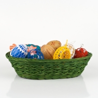 Košík proutěný zelený 27x19x8cm