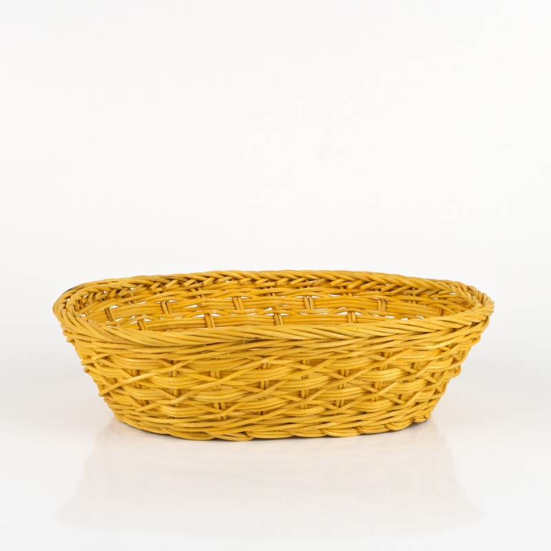 Košík proutěný žlutý 27x19x8cm