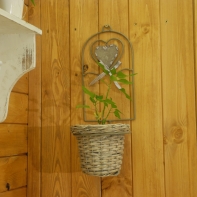 Košík v drátěném závěsu 42cm