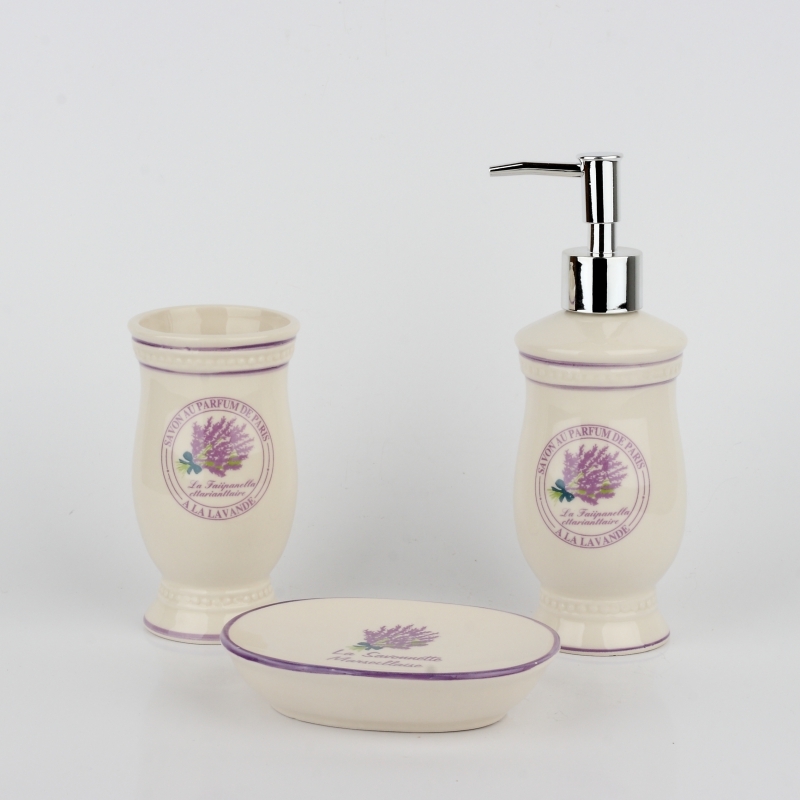 Koupelnová sada levandule (sada 3ks) 8x7x20cm