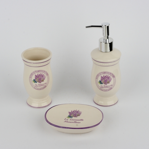 Koupelnová sada levandule (sada 3ks) 8x7x20cm