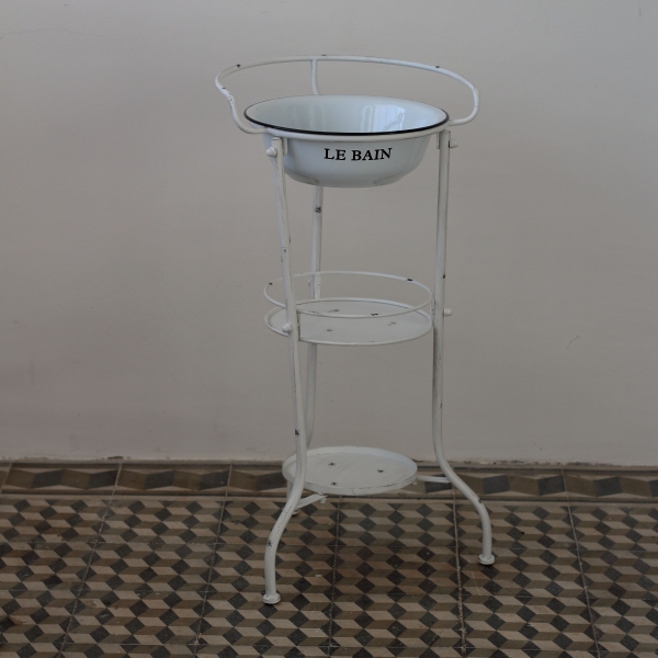 Koupelnový retro stojan bílý 80cm