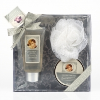 Koupelový set, výživný krém, tělové máslo a houbička