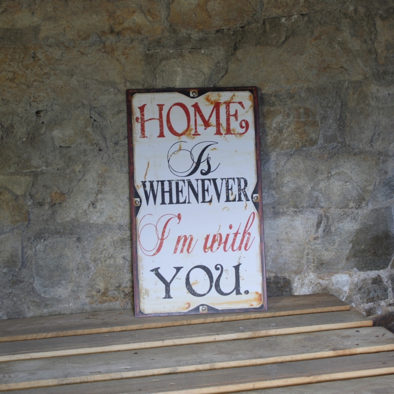 Kovová cedule Home is whenever 56cm