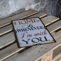 Kovová cedule Home is whenever 56cm